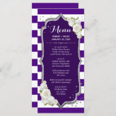 Lila Silber-Menükarte Programm (Vorne/Hinten)