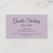 Lila Silber Monogramm Realtor QR-Code Visitenkarte (Rückseite)