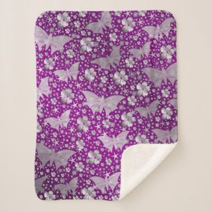 lila, silber, Schmetterlinge, Blume, blumig, paten Sherpadecke
