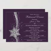 lila Silber-Snowflake-Hochzeit-Probe lädt ein Einladung (Vorne/Hinten)