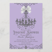 Lila & silber White Bow Lingerie Dusche