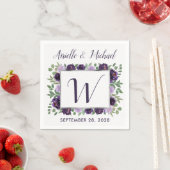 Lila Silberblume Eukalyptus-Hochzeit Serviette (Beispiel)