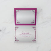 Lila, Silberblume Hochzeit Danke Karte 2 (Innenseite)