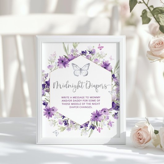 Lila Silberblütenschmetterling Mitternachtstaucher Poster