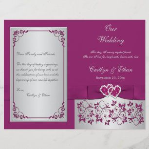 Lila, Silberes Herz-Hochzeitsprogramm