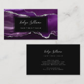 lila Silberfarbagat Visitenkarte (Vorne/Hinten)