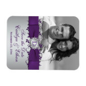 Lila, silberfarbenes Foto Magnet (Horizontal)