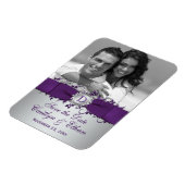 Lila, silberfarbenes Foto Magnet (Linke Seite)