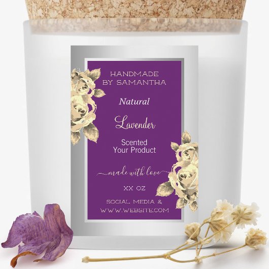 Lila Silberflorensymbole Lebensmitteletikett