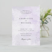 Lila Silberfolienhochzeit Folieneinladung (Stehend vorne)