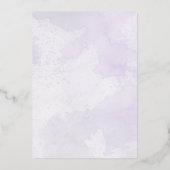 Lila Silberfolienhochzeit Folieneinladung (Rückseite)
