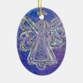 Lila Silbergeländer Keramik Ornament (Hinten)