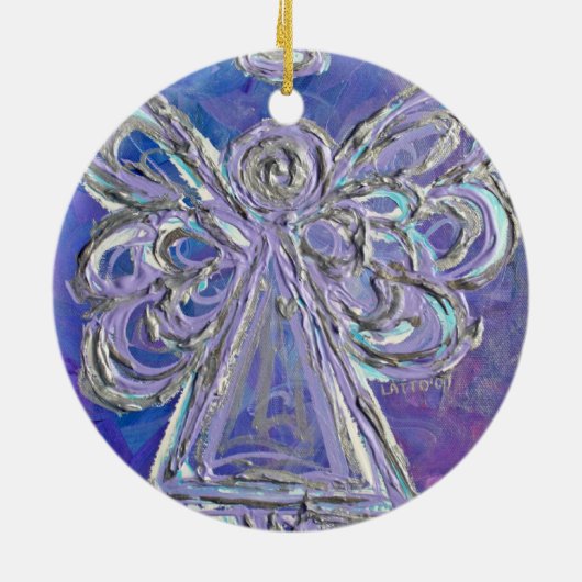 Lila Silbergeländer Keramikornament (Hinten)