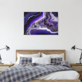 Lila Silbergemon Acrylpour Leinwanddruck (Insitu (Schlafzimmer))