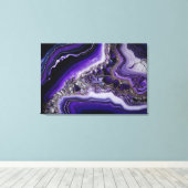 Lila Silbergemon Acrylpour Leinwanddruck (Insitu (Holzboden))