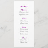 Lila Silbergraue Schneeflocke Menükarte (Rückseite)