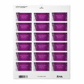 Lila, silbergraues Winterhochzeitlabel Adressaufkleber (Vorne)