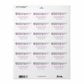 Lila Silbergrauweißes Snowflake-Hochzeitslabel Adressaufkleber (Vorne)