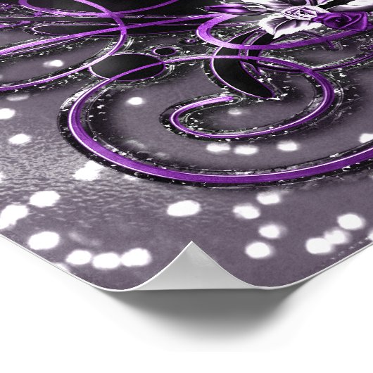 Lila & Silberherz Sparkle Party Poster (Ecke)