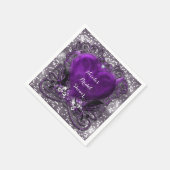 Lila & Silberherz Sparkle Party Serviette (Ecke)