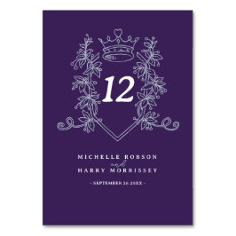 Lila Silberherzenhochzeit Tischnummer