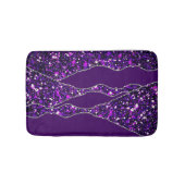 Lila Silberluxus Elegant Liquid Texture Badematte (Vorderseite)