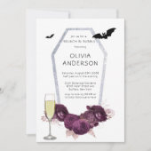 Lila Silbermedaillenbrunch und Bubbly Einladung (Vorderseite)