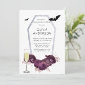 Lila Silbermedaillenbrunch und Bubbly Einladung (Stehend Vorderseite)