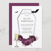 Lila Silbermedaillenbrunch und Bubbly Einladung (Vorne/Hinten)