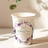 Lila silberne Butterfly kisses baby Dusche Pappbecher