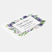 Lila Silberne graue Wasserfarbenblume Gästebuch (Ecke)