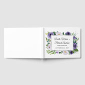 Lila Silberne graue Wasserfarbenblume Gästebuch (Voll)