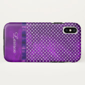 Lila silberner Edelstein Case-Mate iPhone Hülle (Rückseite (Horizontal))