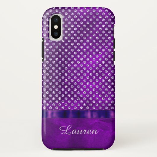 Lila silberner Edelstein Case-Mate iPhone Hülle (Rückseite)