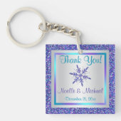 Lila silberner Glitzer BLICK Schlüsselanhänger (Vorderseite)