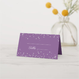 Lila Silberner Glitzer Hochzeitsempfang Platzkarte