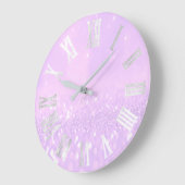 Lila silberner Glitzer metallisches römisches Große Wanduhr (Winkel)