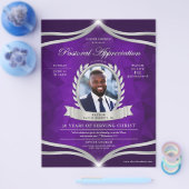 Lila Silberpfarrer Wertschätzung Kirchendienst Flyer (Einzeln)