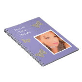 Lila Silberschattierungen Ihr Foto Notizblock (Rechte Seite)