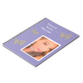 Lila Silberschattierungen Ihr Foto Notizblock (Linke Seite)