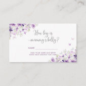 Lila Silberschmetterling, wie groß der Bauch der M Begleitkarte (Vorderseite)