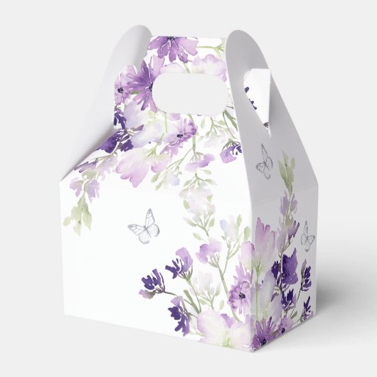 Lila Silberschmetterlingsdusche Geschenkschachtel (Rückseite)