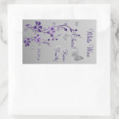 Lila, Silberschmetterlingsflorenweinetikett Rechteckiger Aufkleber (Tasche)