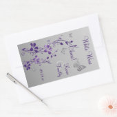 Lila, Silberschmetterlingsflorenweinetikett Rechteckiger Aufkleber (Umschlag)
