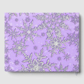 Lila Silberschneeflocken Winterwunderland Gästebuch (Rückseite)