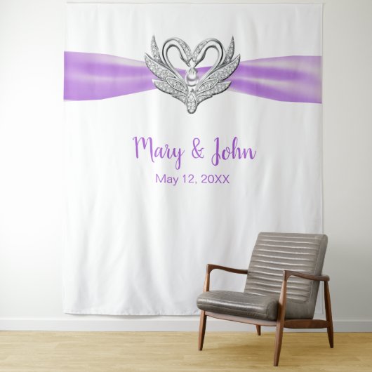 Lila Silberschwänze mit Ribbon - Hochzeitskugel Wandteppich (Beispiel)