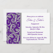 Lila Silberschwirl-Verlobung-Jubiläum CUSTOM Einladung (Vorderseite)