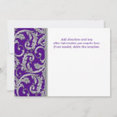 Lila Silberschwirl-Verlobung-Jubiläum CUSTOM Einladung (Rückseite)