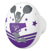 Lila Silberstars Cheer Cheer-Leader Girls Keramikknauf (Rechts)