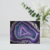 Lila Silbersteine Akrylpour Art Postkarte (Stehend Vorderseite)